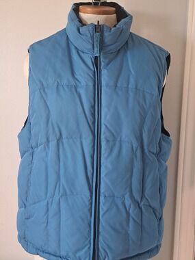 Wind River Ladies Quilted down fill reversible blue/black vest corduroy side XL